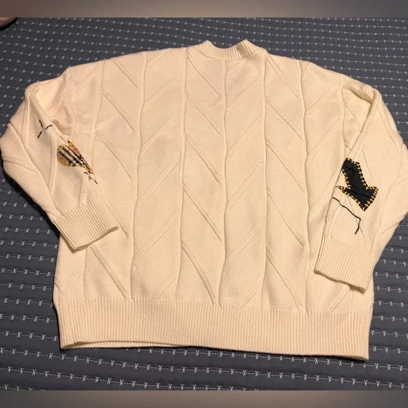 Cable Knit Long Sleeve Open Front Cardigan Sheep V-Neck Button Down Sweater - Picture 6 of 15